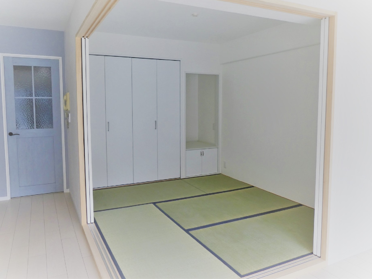 爽やかなブルーが印象的なお部屋